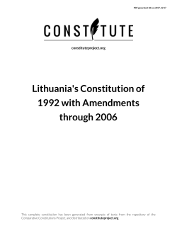 Lithuania`s Constitution of 1992 with Amendments through 2006