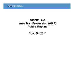 Athens, GA Area Mail Processing (AMP) Public