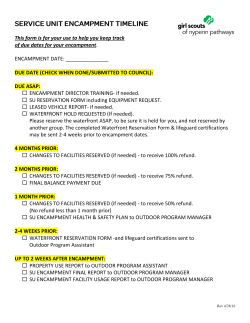 Service Unit Encampment paperwork needed