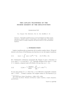 THE LAPLACE TRANSFORM OF THE FOURTH