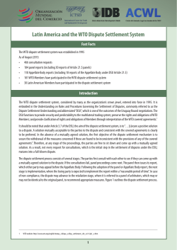 Latin America and the WTO Dispute Settlement System