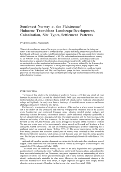Southwest Norway at the Pleistocene/Holocene