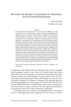 Blavatsky the Satanist: Luciferianism in Theosophy, and