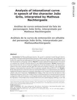 Analysis of intonational curve in speech of the character Jo&atilde;o Grilo