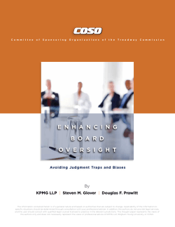 Enhancing Board Oversight: Avoiding Judgment Traps and