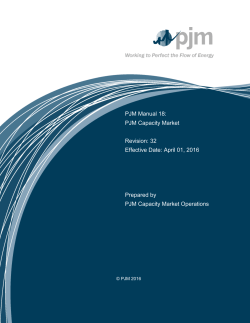 PJM Manual 18: PJM Capacity Market Revision: 32 Effective Date