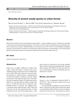 Diversity of ancient woody species in urban forests