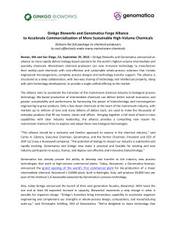 Ginkgo-Genomatica alliance to accelerate commercialization of high