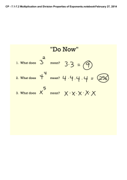 CP - 7.1-7.2 Multiplication and Division Properties of Exponents