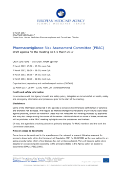 Agenda - PRAC draft agenda of meeting 6-9 - EMA