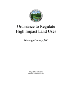 Ordinance to Regulate High Impact Land Use