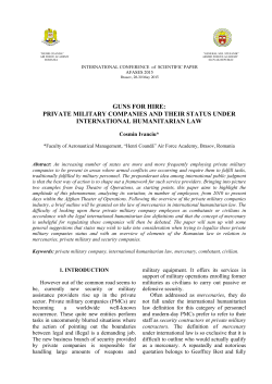 guns for hire: private military companies and their status under