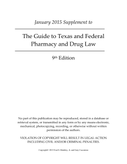The Guide to Texas and Federal Pharmacy and Drug Law