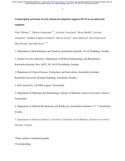 Transcription Activation Of Early Human Development