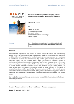 Environmental literacy and the emerging roles of