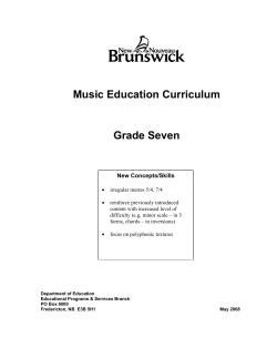 Music Education Curriculum Grade Seven