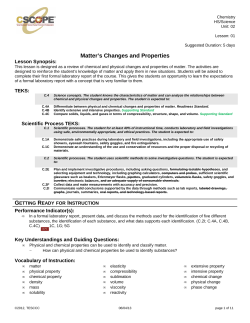 Matter`s Changes and Properties