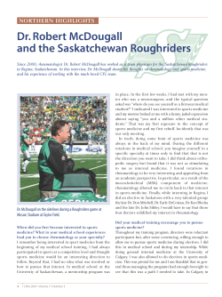 Dr. Robert McDougall and the Saskatchewan Roughriders