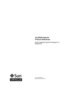 (ILOM) 3.0 Supplement for Sun SPARC T5140 and T5240 Servers