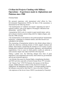 Civilian-led Projects Clashing with Military Operations