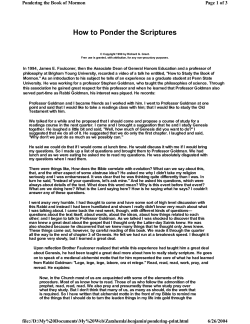 How to Ponder the Scriptures