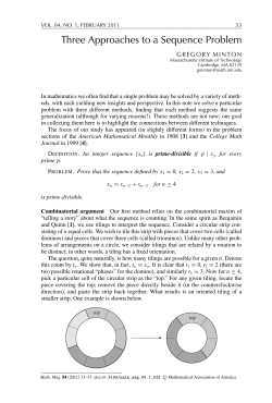Three Approaches to a Sequence Problem