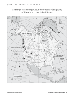 Challenge 1: Learning About the Physical Geography of Canada