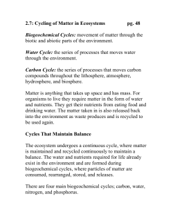 2.7 Cycling of Matter In Ecosystems