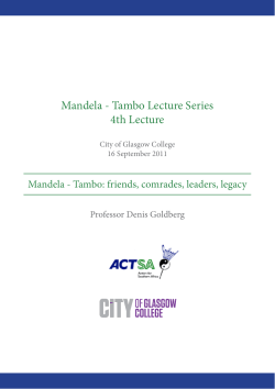 Mandela - Tambo Lecture Series 4th Lecture