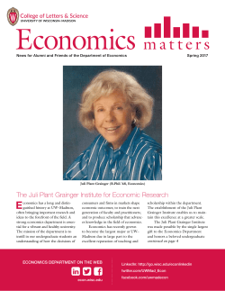 The Juli Plant Grainger Institute for Economic Research