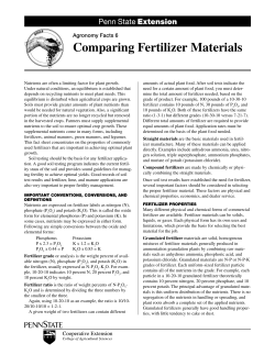 Comparing Fertilizer Materials