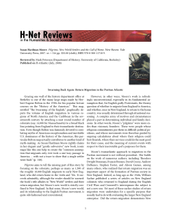 Swarming Back Again: Return Migration in the Puritan Atlantic - H-Net