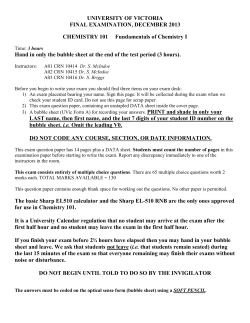 UNIVERSITY OF VICTORIA FINAL EXAMINATION, DECEMBER