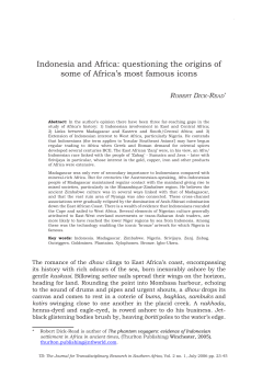 Indonesia and Africa: questioning the origins of some of Africa`s