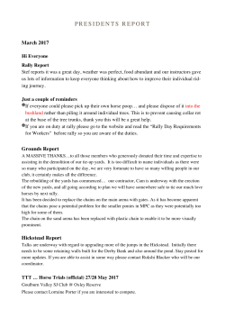 presidents report - Macclesfield Adult Riding Club Inc.