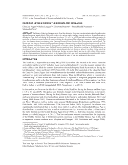 DEAD SEA LEVELS DURING THE BRONZE AND IRON AGES Elisa