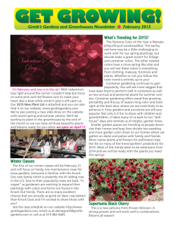 February 2015 Groth`s Gardens Newsletter