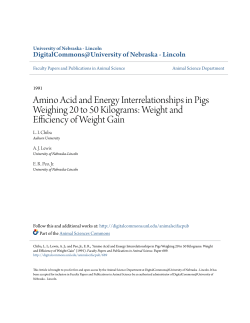 Amino Acid and Energy Interrelationships in Pigs Weighing 20 to 50
