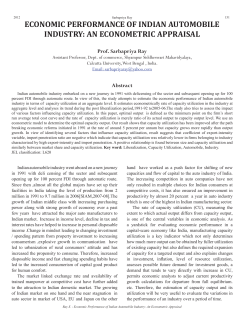 Economic Performance of Indian Automobile Industry