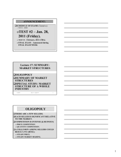 Summary Market Structures
