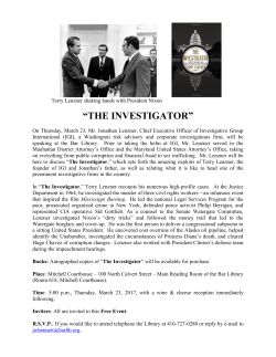 the investigator - Baltimore Bar Library