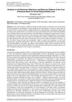 Analysis on the Business Objectives and Behavior Patterns of the