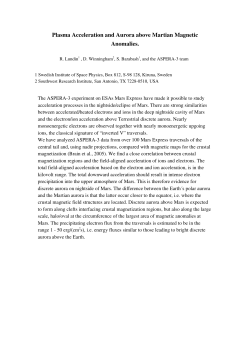 Plasma Acceleration and Aurora above Martian Magnetic Anomalies