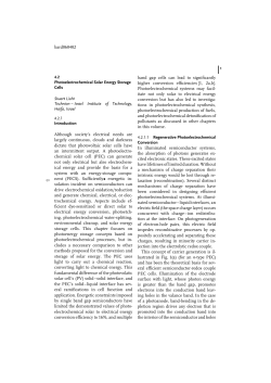 Photoelectrochemical Solar Energy Storage Cells - Wiley-VCH
