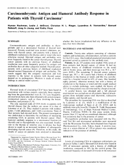 Carcinoembryonic Antigen and Humorai Antibody Response in