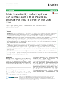 Intake, bioavailability, and absorption of iron in infants aged 6 to 36
