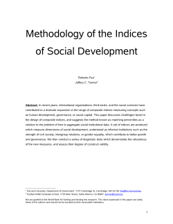Methodology of the Social Development Indices
