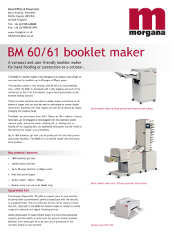 Morgana BM 60/61 Bookletmaker Data Sheet