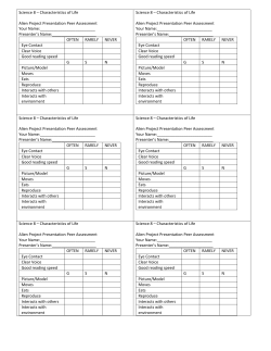 Science 8 &ndash; Characteristics of Life Alien Project Presentation Peer
