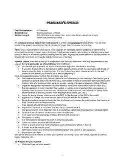 Persuasive Speech Assignment